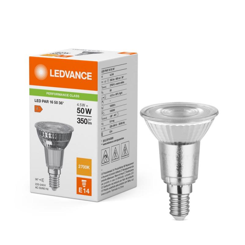 Ledvance E14 PAR16 LED Reflektor Lampe 36° 4.5W wie 50W 2700K warmweißes Licht